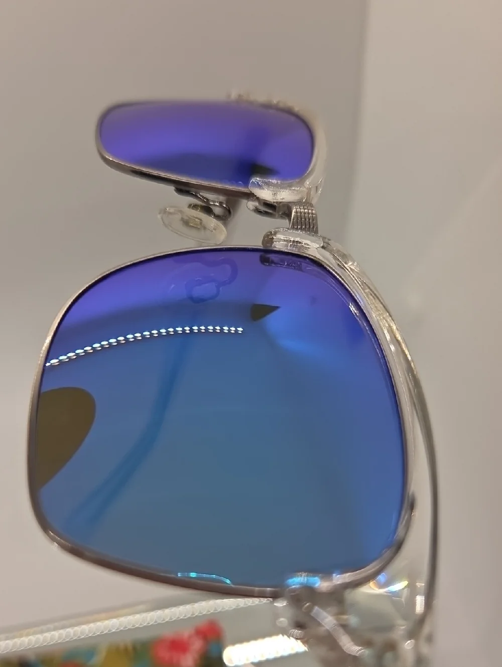 Maui Jim Kawika MJ B257 05CR Clear Frame Blue Mirrored Lens Sunglasses